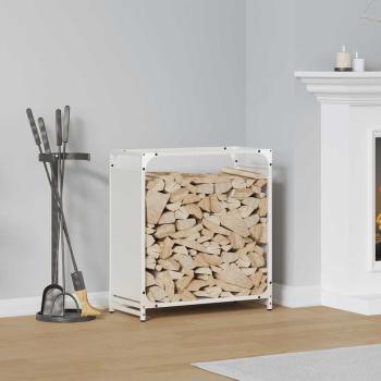 ARDEBO.de - Brennholzregal Weiß 60x28x65 cm Kaltgewalzter Stahl