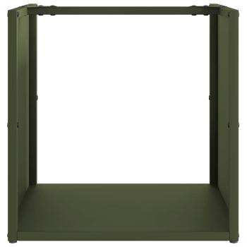 Brennholzregal Olivgrün 40x40x40 cm Kaltgewalzter Stahl