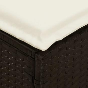 4-tlg. Garten-Essgruppe mit Kissen Schwarz Poly Rattan