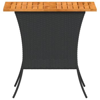 Gartentisch mit Akazienholzplatte 105x75x72 cm Poly Rattan
