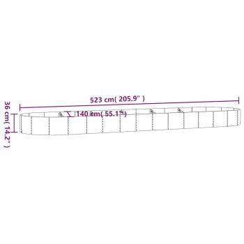 Hochbeet Verzinkter Stahl 523x140x36 cm Grau