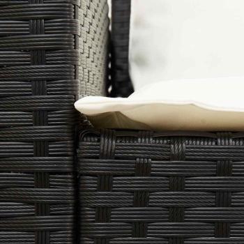 Gartensofa mit Kissen Schwarz Poly Rattan