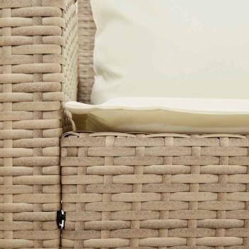 4-tlg. Garten-Sofagarnitur mit Kissen Beige Poly Rattan