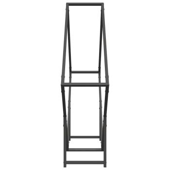 Brennholzregal Schwarz 100x25x100 cm Kaltgewalzter Stahl