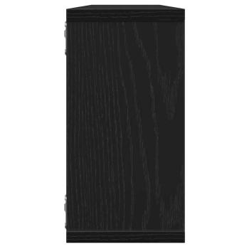 Würfelregale 4 Stk. Schwarz Eichen-Optik 100x15x30 cm