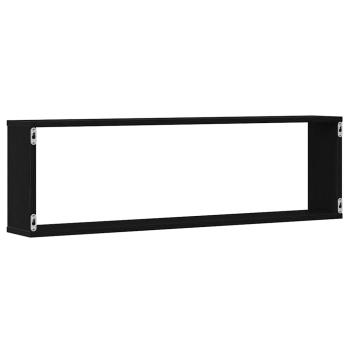 Würfelregale 4 Stk. Schwarz Eichen-Optik 100x15x30 cm