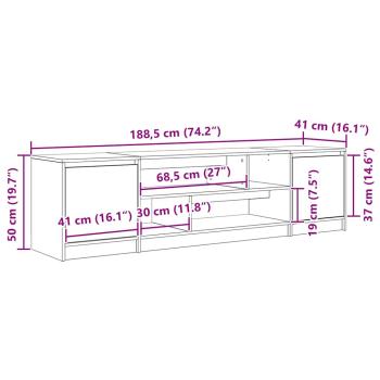 TV-Schrank Schwarz Eiche-Optik 188,5x41x50 cm Holzwerkstoff