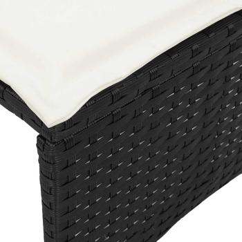 5-tlg. Garten-Sofagarnitur mit Kissen Schwarz Poly Rattan