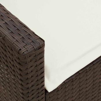 Gartensofa mit Kissen Braun Poly Rattan