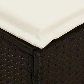 4tlg. Garten-Sofagarnitur mit Kissen L-Form Schwarz Poly Rattan