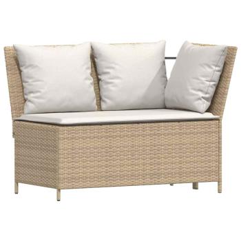 ARDEBO.de - 5-tlg. Garten-Sofagarnitur mit Kissen Beige Poly Rattan