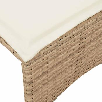 5-tlg. Garten-Sofagarnitur mit Kissen Beige Poly Rattan