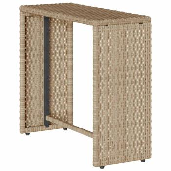 5-tlg. Garten-Sofagarnitur Kissen Stapelbar Beige Poly Rattan