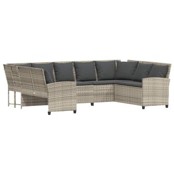 Gartensofa mit Kissen Hellgrau Poly Rattan