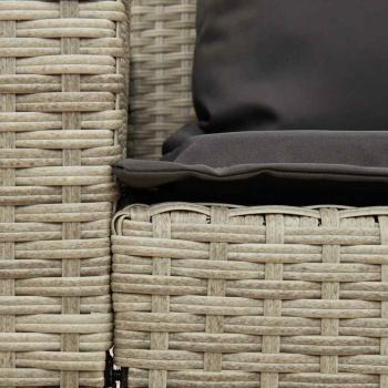 Gartensofa mit Kissen Hellgrau Poly Rattan