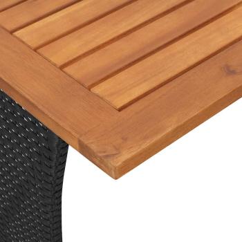 3-tlg. Garten-Sofagarnitur mit Kissen Schwarz Poly Rattan