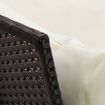 3-tlg. Garten-Sofagarnitur mit Kissen Schwarz Poly Rattan