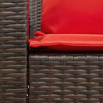 Gartensofa mit Kissen Braun Poly Rattan