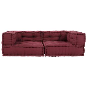 Pouf Modular Kastanienbraun 140x70x36 cm Stoff