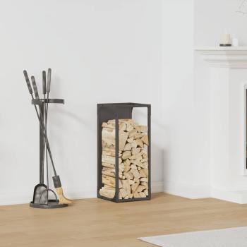 ARDEBO.de - Brennholzregal Schwarz 25x25x60 cm Kaltgewalzter Stahl