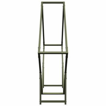 Brennholzregal Olivgrün 100x25x100 cm Kaltgewalzter Stahl
