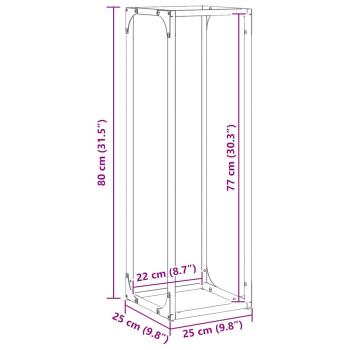 Brennholzregal Anthrazit 25x25x80 cm Kaltgewalzter Stahl