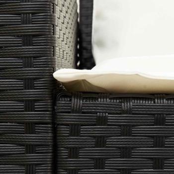 4-tlg. Garten-Sofagarnitur mit Kissen Schwarz Poly Rattan