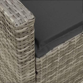 Gartensofa mit Kissen Grau Poly Rattan