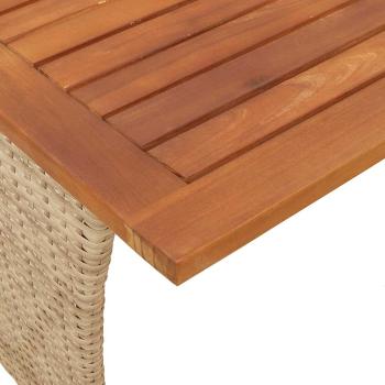 3-tlg. Garten-Sofagarnitur mit Kissen Beige Poly Rattan