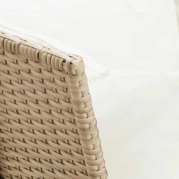 3-tlg. Garten-Sofagarnitur mit Kissen Beige Poly Rattan