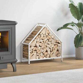ARDEBO.de - Brennholzregal Weiß 60x25x60 cm Kaltgewalzter Stahl