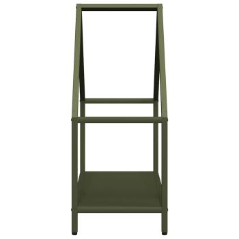 Brennholzregal Olivgrün 60x25x60 cm Kaltgewalzter Stahl