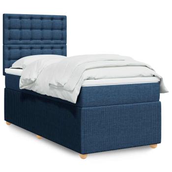 ARDEBO.de - Boxspringbett mit Matratze Blau 80x200 cm Stoff