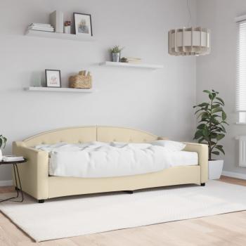 ARDEBO.de - Tagesbett mit Matratze Creme 90x200 cm Stoff