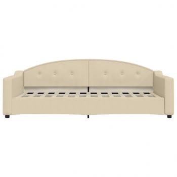 Tagesbett mit Matratze Creme 90x200 cm Stoff