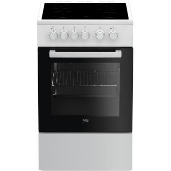 ARDEBO.de Beko FSS57000GW EEK: A Standherd, 50 cm breit, 60 L,G laskeramikkochfeld, Grill, SteamShine, weiß