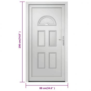 Haustür Weiß 88x190 cm PVC