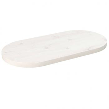 ARDEBO.de - Tischplatte Weiß 70x35x2,5 cm Massivholz Kiefer Oval