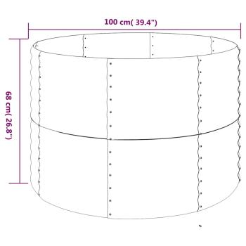 Hochbeet Pulverbeschichteter Stahl 100x100x68 cm Braun