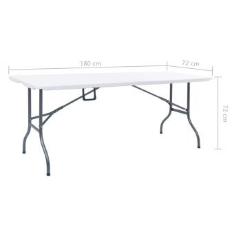 Gartentisch Klappbar Weiß 180x72x72 cm HDPE