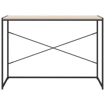 Computertisch Schwarz und Eiche-Optik 110x60x70cm Holzwerkstoff