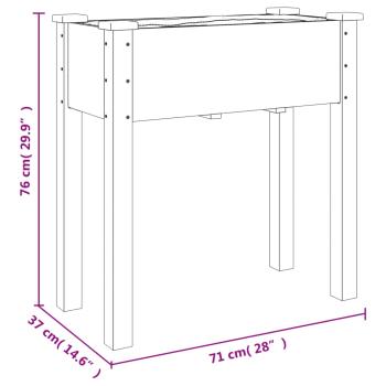 Pflanzkübel mit Einsatz Braun 71x37x76 cm Massivholz Tanne