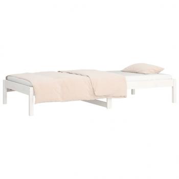 Tagesbett ohne Matratze Weiß 80x200 cm Massivholz Kiefer