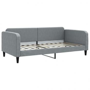 Tagesbett Ausziehbar mit Schubladen Hellgrau 100x200 cm Stoff