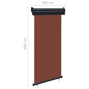 Balkon-Seitenmarkise 105x250 cm Braun