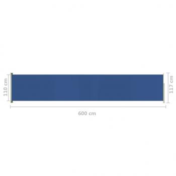 Seitenmarkise Ausziehbar 117x600 cm Blau