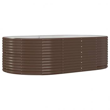 Hochbeet Braun 212x140x68 cm Pulverbeschichteter Stahl