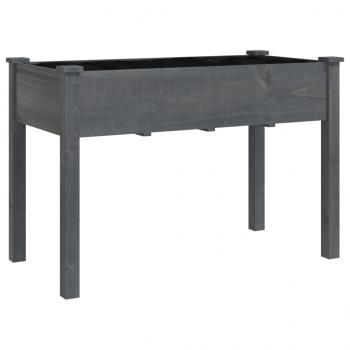 Pflanzkübel mit Einsatz und Rollen Grau 118x59x80 cm Tannenholz