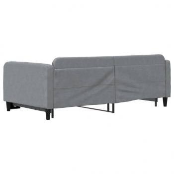 Tagesbett Ausziehbar Hellgrau 100x200 cm Stoff