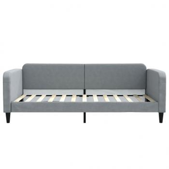 Tagesbett Ausziehbar Hellgrau 100x200 cm Stoff